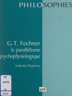 cover image of G. T. Fechner